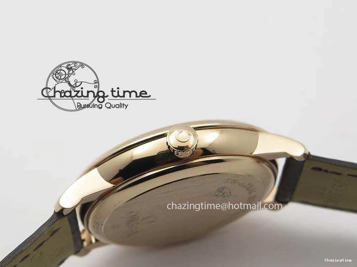 0316 Popular De Ville MK 1:1 Best Edition RG White Dial On Black Leather Asian Seagull T1701 (Sec@6) 8237